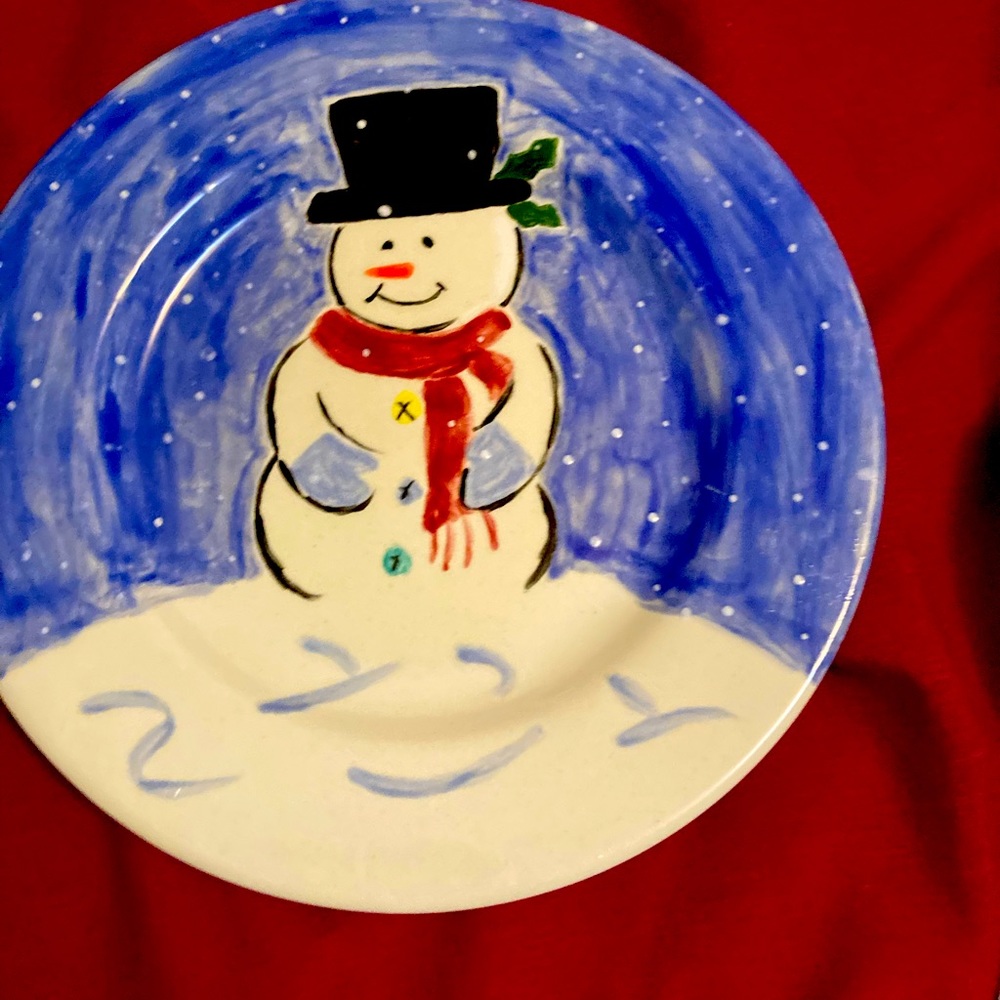Holliday snowman plate